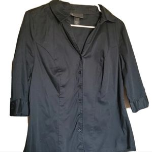 Lane bryant women's black button up blouse